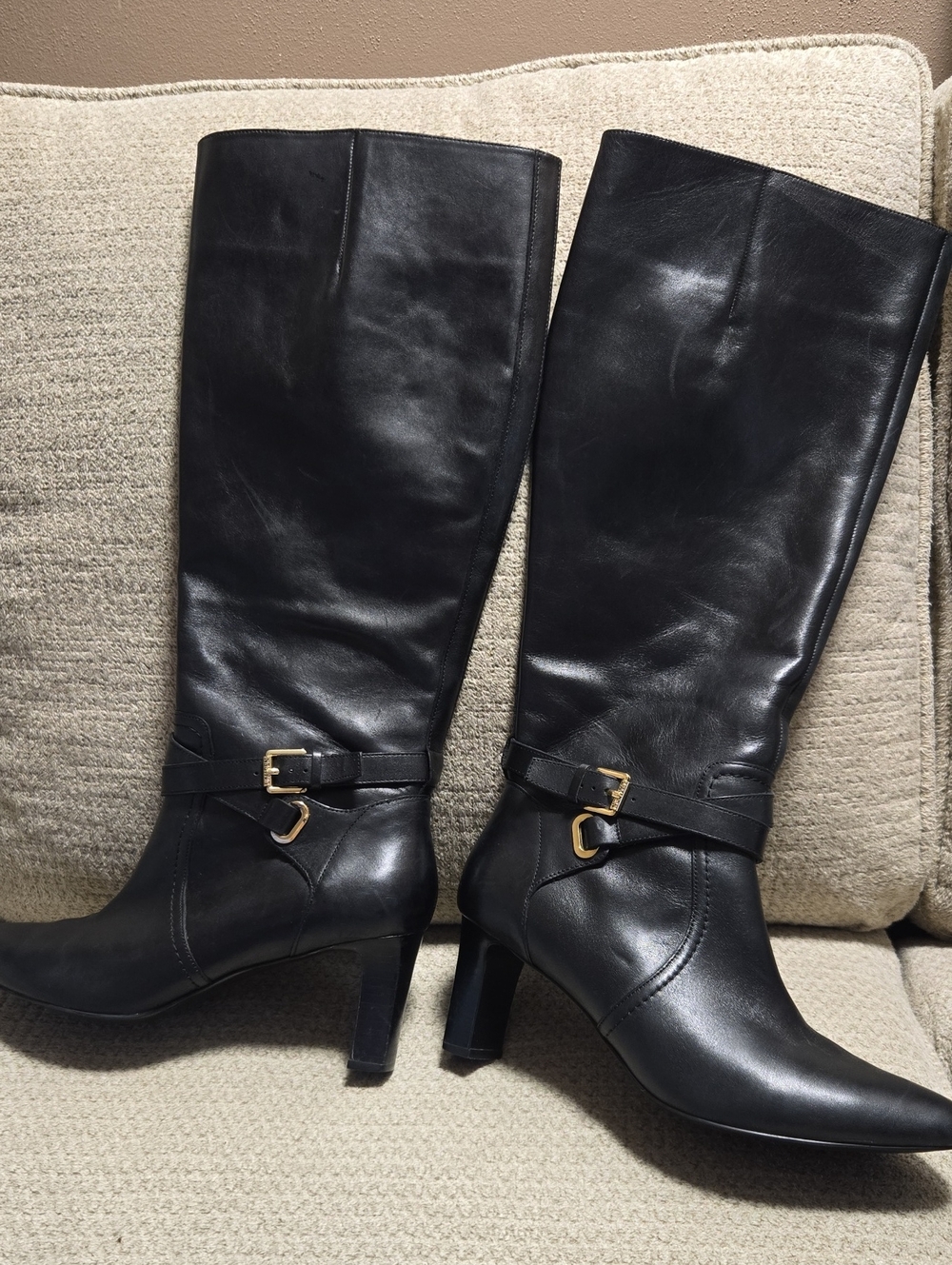 Lauren Ralph Lauren Nally Leather Knee-High Boots 10B